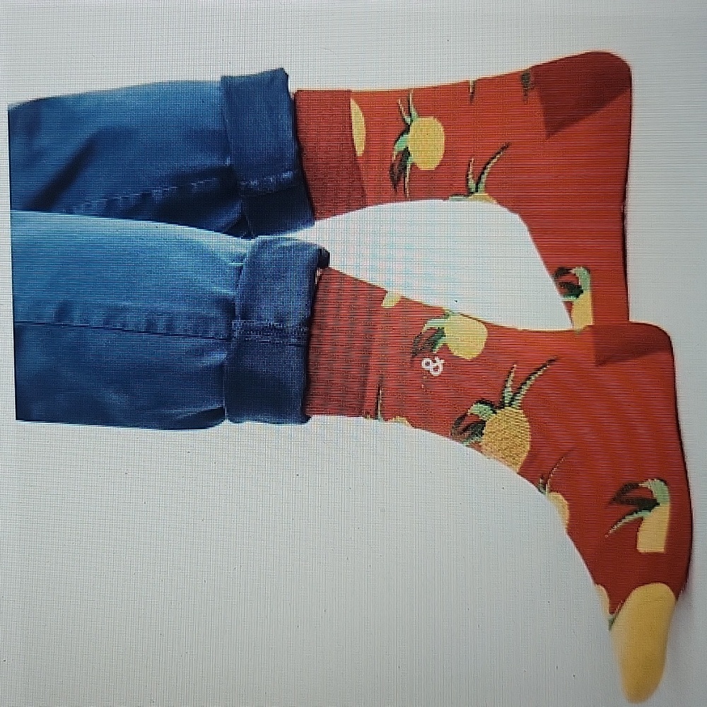 Hedley & Bennet Richer Poorer Red Pineapple Crew Socks